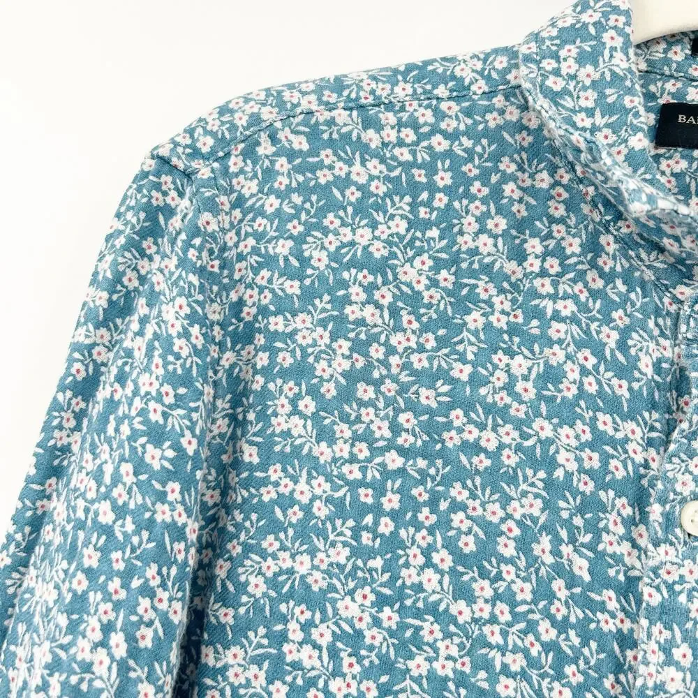Banana Republic‎ Mens Untucked Fit Gauzy Cotton Ditsy Floral Button Up Shirt M